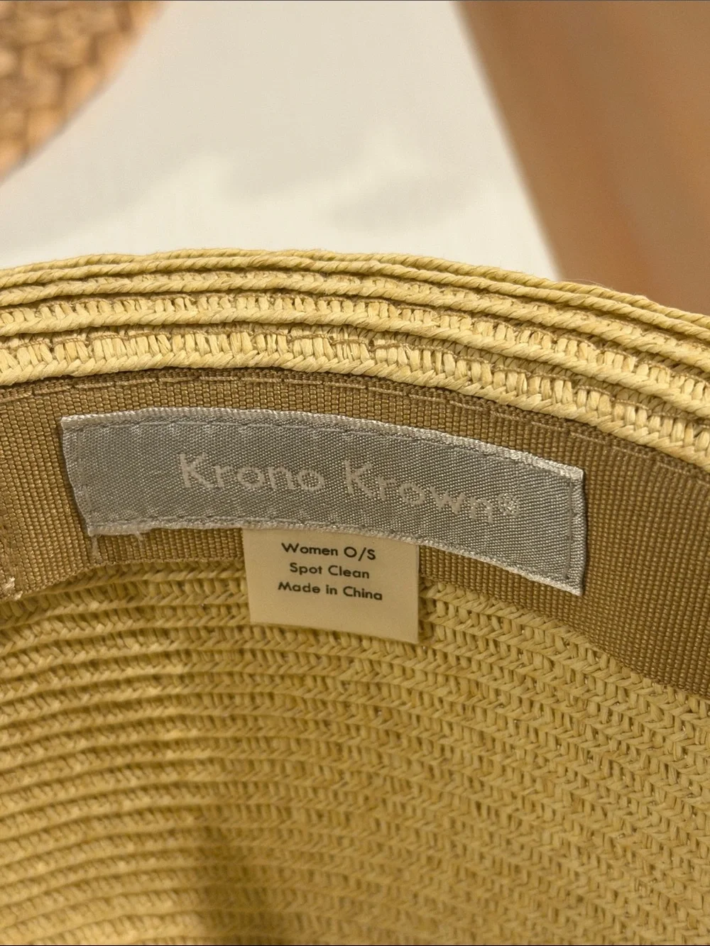 Straw Fedora Hat with Frayed Band - Beige